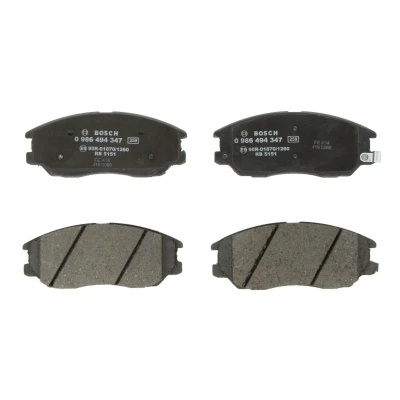 Imagem de BOSCH 0 986 494 347 Jogo de pastilhas para travão disco Baixo teor metálico com avisador sonoro desgaste chapa anti ruído