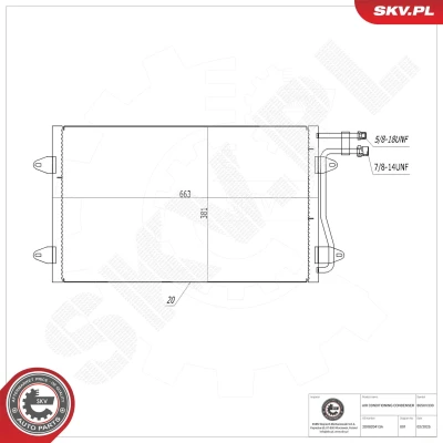 Imagem de ESEN SKV 86SKV330 Condensador sem secador Alumínio 663mm