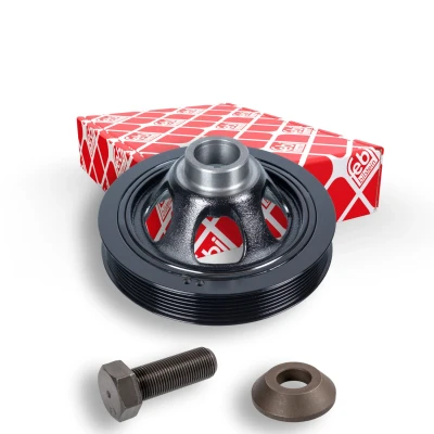 Imagem de FEBI BILSTEIN 171925 Polia da cambota 7 PK 169 com conector de tubos, parafuso, para MERCEDES BENZ: Classe E Sedan, C T modell