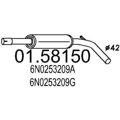 Imagem de MTS 01.58150 Silenciador Central 1010 VOLKSWAGEN: Polo III Hatchback