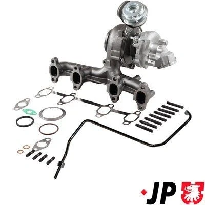 Imagem de JP GROUP 1117800810 Turbocompressor accionado pelos gases de escape incl. Kit juntas, com tubo entrada óleo