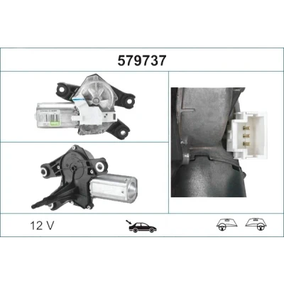 Imagem de VALEO ORIGINAL PART 579737 Motor de Limpa Vidros 12 traseira para veículos volante à esquerda/direita