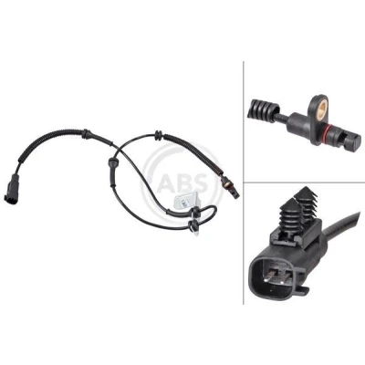 Imagem de A.B.S. 31822 Sensor de ABS activo 905mm 995mm 20mm preto
