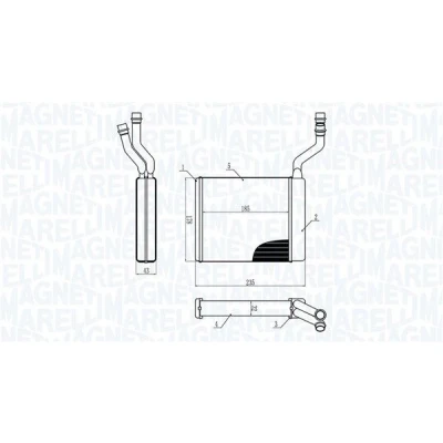 Imagem de MAGNETI MARELLI 350218425000 Radiador Quente FORD: Focus 2, VOLVO: V50