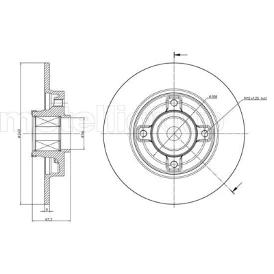 Imagem de METELLI Disco de travão PEUGEOT: 307 SW, Carrinha, Hatchback, CITROËN: C4 I Coupe 249,0mm 9,0mm 4 56,0mm cheio 23 0827 4246Z9