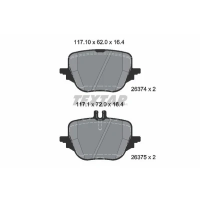 Imagem de TEXTAR 2637401 Jogo de pastilhas para travão disco preparado indicador aviso desgaste MERCEDES BENZ: Classe S