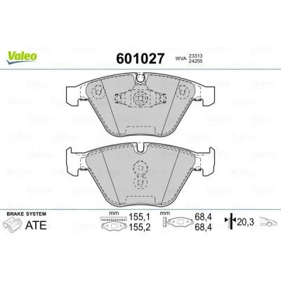 Imagem de VALEO 601027 Jogo de pastilhas para travão disco Eixo dianteiro excl. contacto aviso desgaste com chapa anti ruído BMW: 5 Sedan, Touring