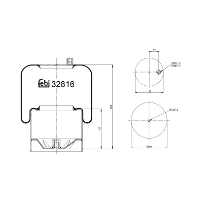 Imagem de FEBI BILSTEIN 32816 Fole, suspensão pneumática