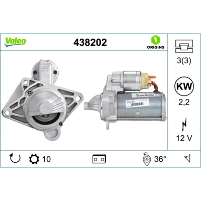 Imagem de VALEO 438202 Motor de arranque 12 2,2 10 NEW ORIGINAL PART RENAULT: LAGUNA 2 Grandtour, TRAFIC Kasten, GRAND SCENIC 3, NISSAN: Primastar Van endado,