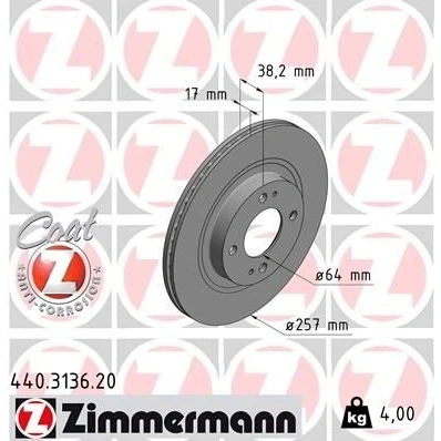 Imagem de Disco de travão ZIMMERMANN 440.3136.20