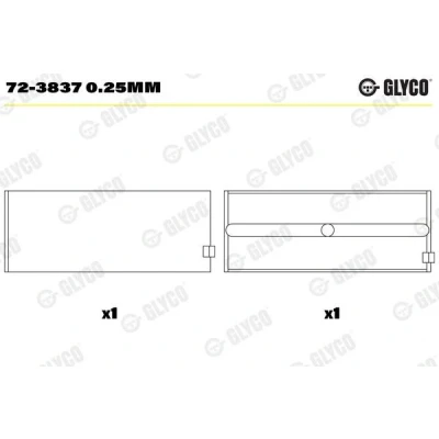 Imagem de GLYCO 72 3837 0.25mm Chumaceira da cambota