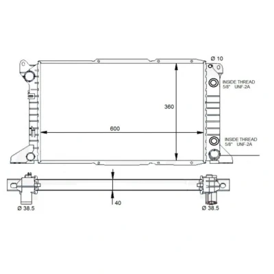Imagem de NRF 59132 Radiador, arrefecimento do motor Alumínio 600 360 40 Aletas de refrigeração soldadas FORD: Transit Mk4 Van, Minibus
