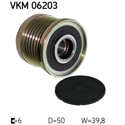 Imagem de SKF VKM 06203 Polia Roda Livre do Alternador 39,8 NISSAN: Qashqai / Qashqai+2 I
