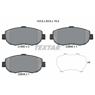 Imagem de TEXTAR 2149001 Jogo de pastilhas para travão disco com avisador sonoro desgaste acessórios LEXUS: IS I Sedan, GS II, SC II Cabrio
