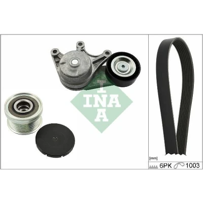 Imagem de INA 529 0483 20 Jogo de correias trapezoidais estriadas com polia roda livre BMW: 5 Touring, 1 Hatchback, Sedan
