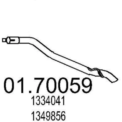Imagem de MTS 01.70059 Tubo de escape 860 traseira para a panela