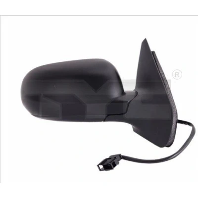 Imagem de espelho retrovisor Tyc 337 0301 à direita preto com subcapa para regulação eléctrica dos espelhos, convexo, tom azul, aquecível, caixa do gran