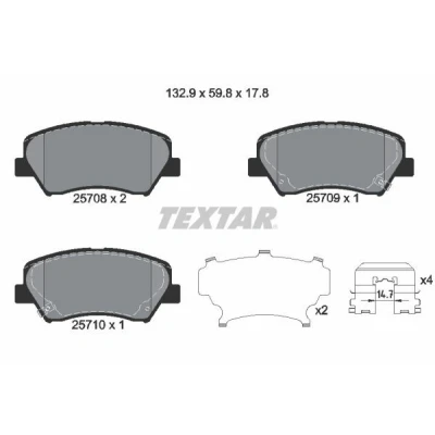 Imagem de TEXTAR 2570801 Jogo de pastilhas para travão disco com avisador sonoro desgaste acessórios KIA: cee‘d II Sportswagon, Hatchback