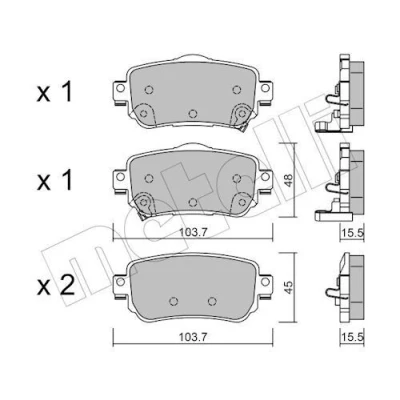 Imagem de METELLI 22 1011 0 Jogo de pastilhas para travão disco com avisador sonoro desgaste RENAULT: Kadjar, Koleos 2, NISSAN: Qashqai X Trail