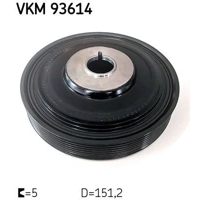 Imagem de SKF VKM 93614 Polia da Cambota 151,20mm 6 RENAULT: MEGANE 2 Kombi, LAGUNA Grandtour, Kangoo II Express, NISSAN: Qashqai / Qashqai+2 I