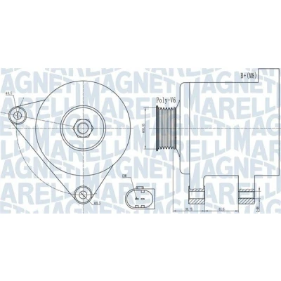 Imagem de MAGNETI MARELLI 063731910010 Alternador 14V 180A VOLKSWAGEN: Sharan II