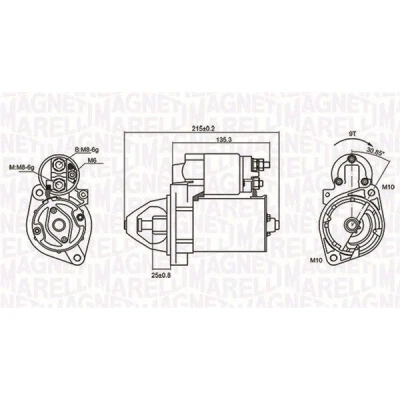 Imagem de MAGNETI MARELLI 063721075010 Motor de arranque 12 1,2 9 MERCEDES BENZ: Classe C Sedan, Sprinter 4 T Camião plataforma/Chassis, modell