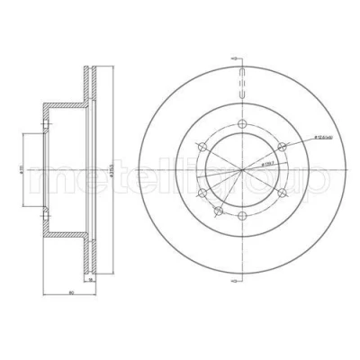 Imagem de METELLI Disco de travão NISSAN: Patrol GR 4 SUV, 5 315,5mm 18,0mm 6 111,0mm ventilado 23 0679 4320605J03,4320605J04
