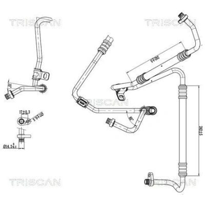 Imagem de TRISCAN 9010 28062 Conduta de alta/baixa pressão, ar condicionado do compressor para o condensador PEUGEOT: Partner I Combispace