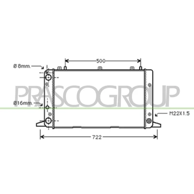 Imagem de PRASCO AD013R015 Radiador, arrefecimento do motor Alumínio 590mm 317mm 32mm AUDI: 80 B4 Avant, B3, Sedan