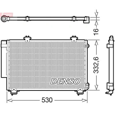 Imagem de DENSO DCN50060 Condensador com secador R 134a TOYOTA: Yaris I Hatchback, II Hatchback