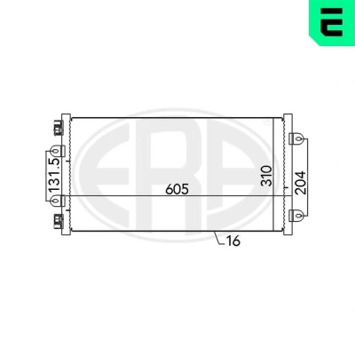 Imagem de ERA 667014 Condensador sem secador FIAT: Punto II Hatchback