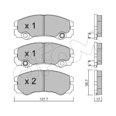 Imagem de CIFAM 822 357 1 Jogo de pastilhas para travão disco preparado indicador aviso desgaste OPEL: Frontera B SUV