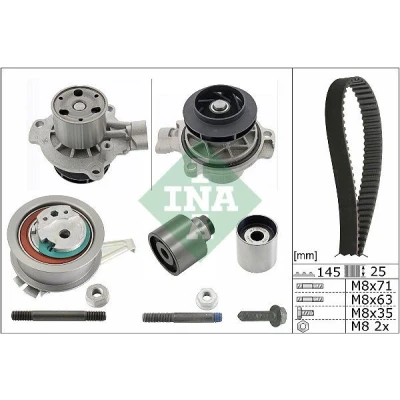 Imagem de INA 530 0650 31 Bomba de Água + Kit Correia Distribuição com água não comutável