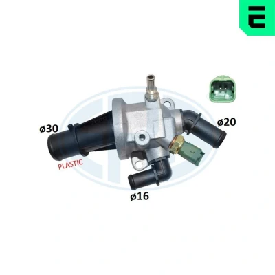 Imagem de ERA 350002A Termóstato, líquido de refrigeração 88 com junta sensor Metal caixa FIAT: Punto II Hatchback, Doblo I Cargo, 500 Hatchback