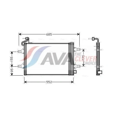 Imagem de PRASCO SAA5007D Condensador com secador 13,0 Alumínio 490 SEAT: Ibiza 3, VOLKSWAGEN: Polo IV Hatchback