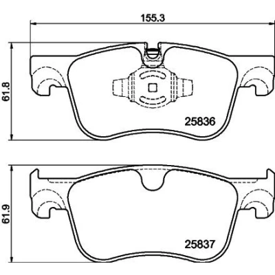 Imagem de HELLA 8DB 355 041 091 Jogo de pastilhas para travão disco preparado indicador aviso desgaste CITROËN: C4 Grand Picasso 2, Berlingo Van
