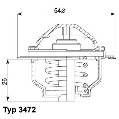 Imagem de WAHLER 3472.87D Termóstato, líquido de refrigeração 87 com junta VOLKSWAGEN: GOLF 5, Sharan I, 6, AUDI: A3 Hatchback, Sportback, TT Coupe