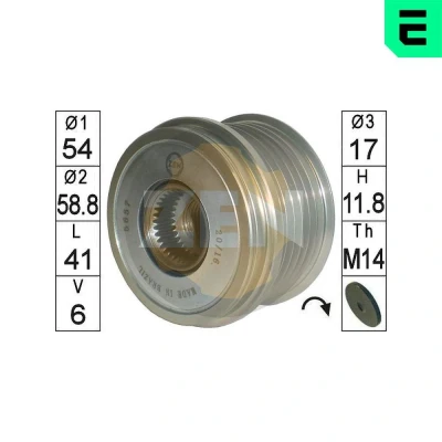 Imagem de ERA ZN5657 Polia Roda Livre do Alternador