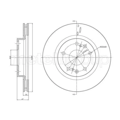 Imagem de METELLI Disco de travão SUZUKI: SX4 II S Cross 280,0mm 22,0mm 5 62,0mm ventilado pintado 23 1530C 5531161M00,5531161M10,5531161M20 Discos