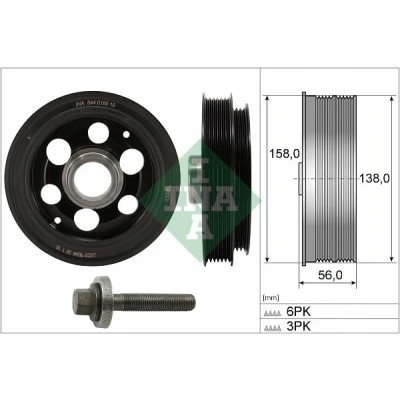 Imagem de Kit da polia correia cambota INA 544 0180 20