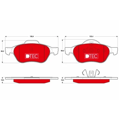Imagem de TRW DTEC COTEC GDB1687DTE Jogo de pastilhas para travão disco não preparado indicador aviso desgaste com acessórios