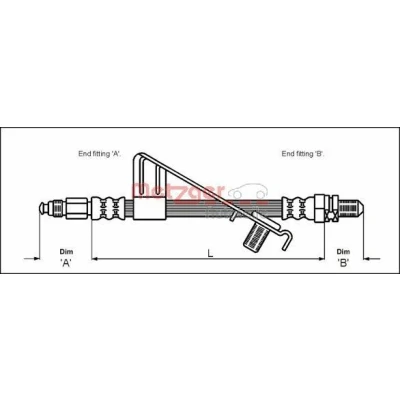 Imagem de METZGER 4112528 Mangueira de Travão 364 M10 x 1 FORD: FIESTA 4, Puma