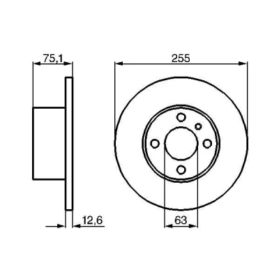 Imagem de BOSCH 0 986 478 032 Disco de travão 255 12,7 4 100 cheio oleado BMW: 3 Sedan