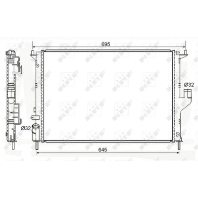 Imagem de NRF 53118A Radiador, arrefecimento do motor Alumínio 586 414 23 Aletas de refrigeração unidas mecanicamente DACIA: Duster SUV