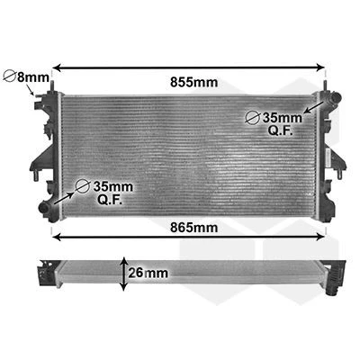 Imagem de Van WEZEL 40002309 Radiador, arrefecimento do motor Alumínio 780 375 26 Aletas de refrigeração soldadas FIAT: Ducato III