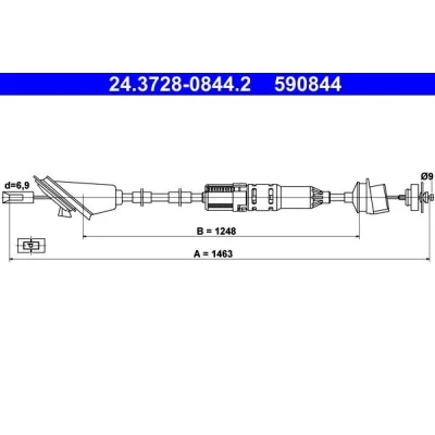 Imagem de ATE 24.3728 0844.2 Cabo de Embreagem com afinação automática PEUGEOT: 106 II Hatchback, Van / Hatchback