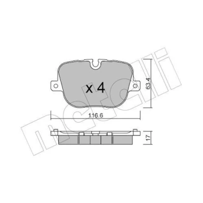 Imagem de METELLI 22 0837 0 Jogo de pastilhas para travão disco preparado indicador aviso desgaste LAND ROVER: Range Rover Sport, 3