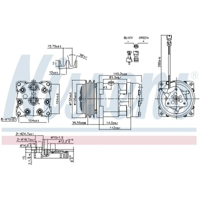Imagem de NISSENS 890336 Compressor SD7H15 8081 24 PAG 46 R 134a
