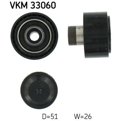 Imagem de SKF VKM 33060 Polia de Desvio PEUGEOT: 206 Hatchback, Partner I Van, FORD: FIESTA 5, CITROËN: Xsara Picasso, Berlingo / First Van