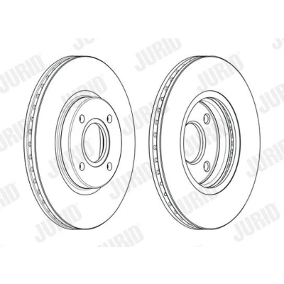 Imagem de JURID 563115JC Disco de travão 278 23 4 108 ventilado revestido sem acessórios FORD: FIESTA 6, 6 Van, Transit Courier Van